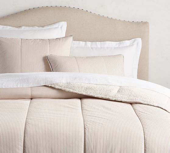 Wheaton Stripe Sherpa Comforter & Sham Pottery Barn
