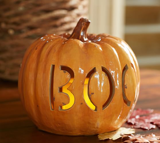 Boo Pumpkin Luminary Pottery Barn