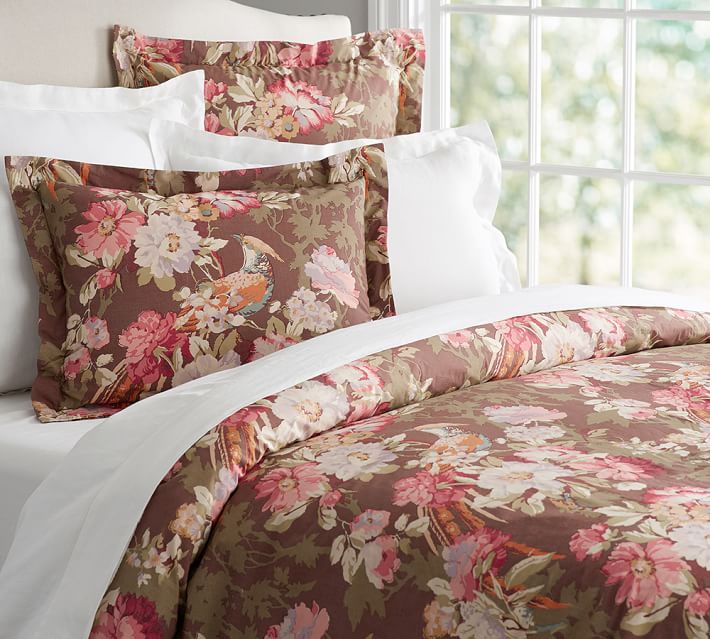 Olivia Bird Reversible Duvet Cover Sham Pottery Barn