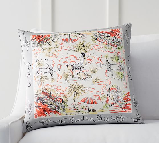 Florida Scarf Print Pillow Cover Pottery Barn
