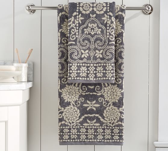 Indah Jacquard Bath Towels Pottery Barn