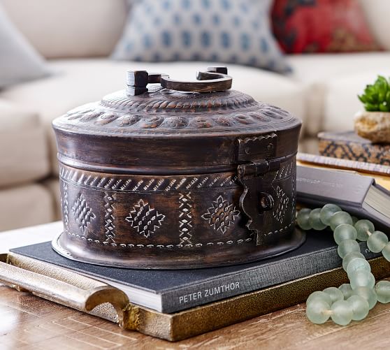 Shah Vintage Metal Decorative Box Pottery Barn Mesmerizing Decorative Metal Boxes With Lids Shah Vintage Metal Decorative Box Pottery Barn Mesmerizing Decorative Metal Boxes With Lids