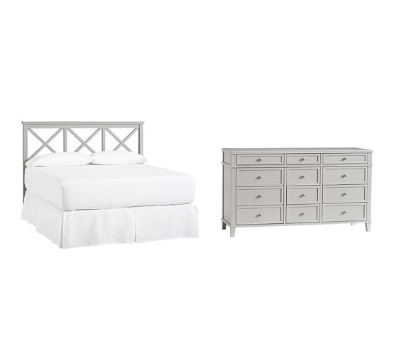 Clara Lattice Headboard & ExtraWide Dresser Set Pottery Barn