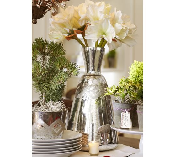 Etched Mercury Glass Vases & Cachepots Pottery Barn