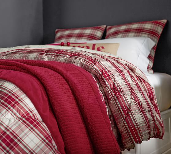 Hannon Plaid Reversible Comforter & Sham Pottery Barn