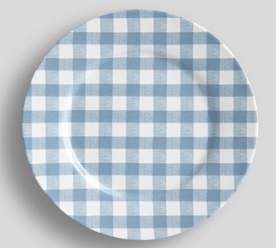 Gingham Salad Plate, Set of 4 Sky Blue Pottery Barn