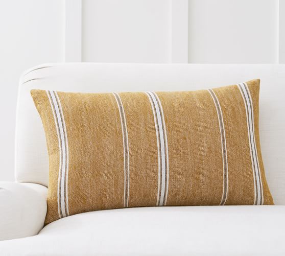 Robinson Linen Stripe Lumbar Pillow Cover Pottery Barn