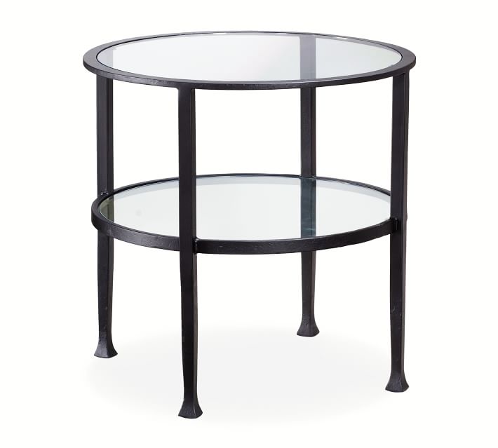 Tanner Round End Table Bronze Pottery Barn