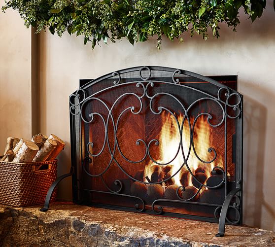 Aspen Fireplace Single Screen Pottery Barn
