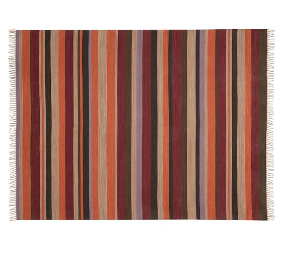 Gunner Stripe Indoor/Outdoor Rug Red Pottery Barn