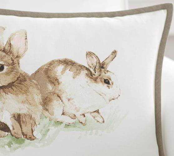 Pasture Spring Bunny Print Lumbar Pillow Cover Pottery Barn