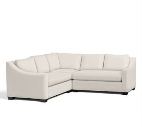 Housse De Canapé-lit Pottery Barn York Slope Grand - Blanc, Toile Performance Linen