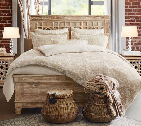 Jacquard Linen Medallion Duvet Cover & Sham Neutral Pottery Barn