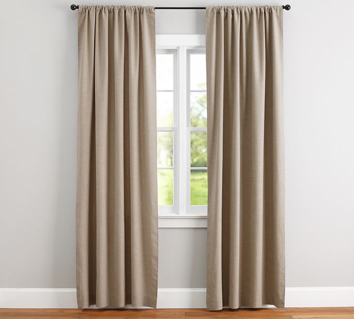 Emery Linen Cotton Pole Pocket D Walnut Pottery Barn