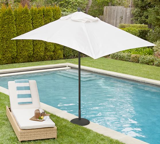 Premium Sunbrella Rectangular Umbrella Solid Pottery Barn Premium Sunbrella Rectangular Umbrella Solid