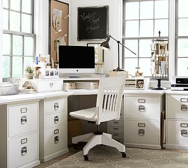 Bedford 4 Drawer Corner Desk Pottery Barn