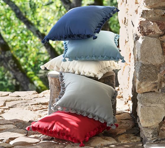 Tassel Trim Indoor/Outdoor Pillow Pottery Barn
