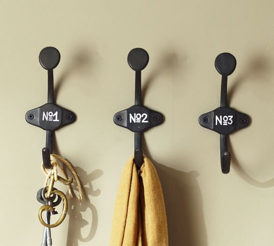 Schoolhouse Numbered Hooks Pottery Barn