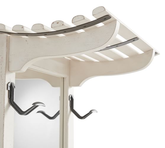 Declan Mirror Hall Tree, Weathered Dutch White Pottery Barn