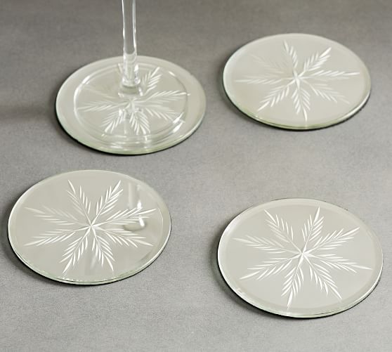 Etched Mirror Coasters, Set of 4 Pottery Barn