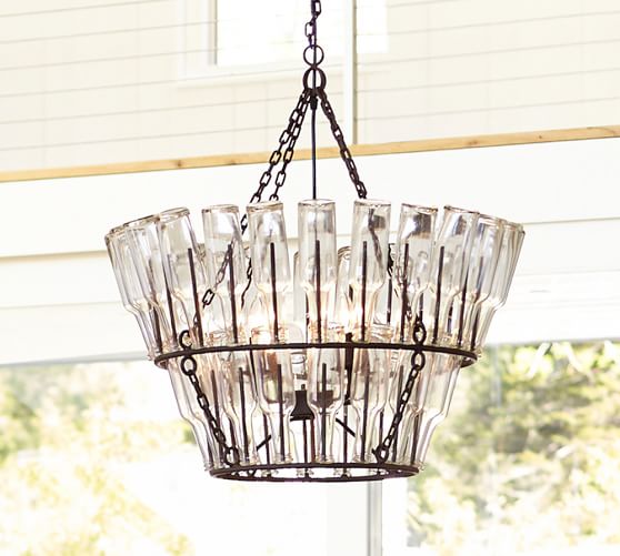 French Bottle Chandelier Pottery Barn French Bottle Chandelier