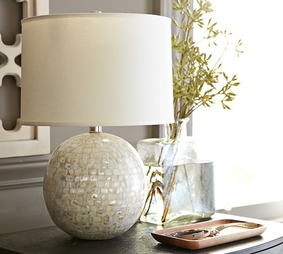 Jolie Mother Of Pearl Round Lamp Base Pottery Barn Jolie Mother Of Pearl Round Lamp Base