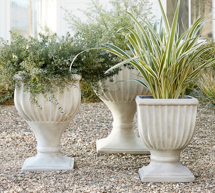 Vintage Garden Planters Apta Designs Fluted Urn Planter Pottery Barn