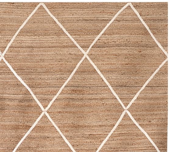 Jute Lattice Rug Flax/Ivory Pottery Barn