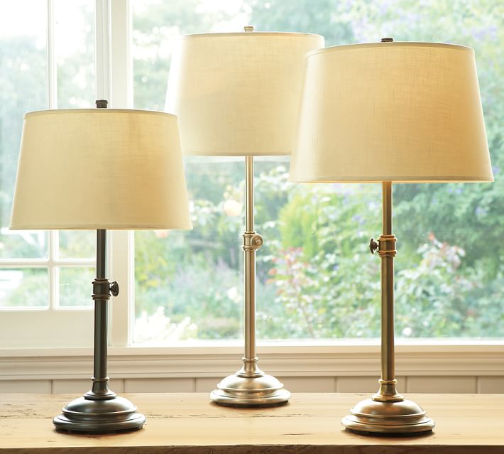 Linen Tapered Lamp Shade Taped Edge Pottery Barn