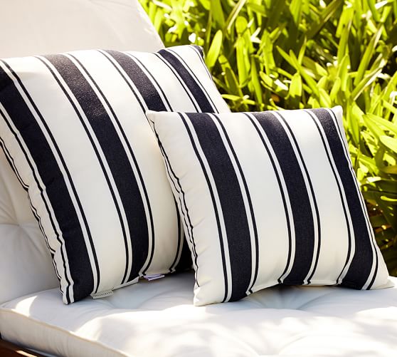 Sunbrella® French Stripe Indoor/Outdoor Pillow Pottery Barn