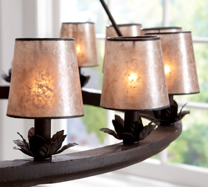 Mini Mica Drum Chandelier Shade Set Of 3 Pottery Barn