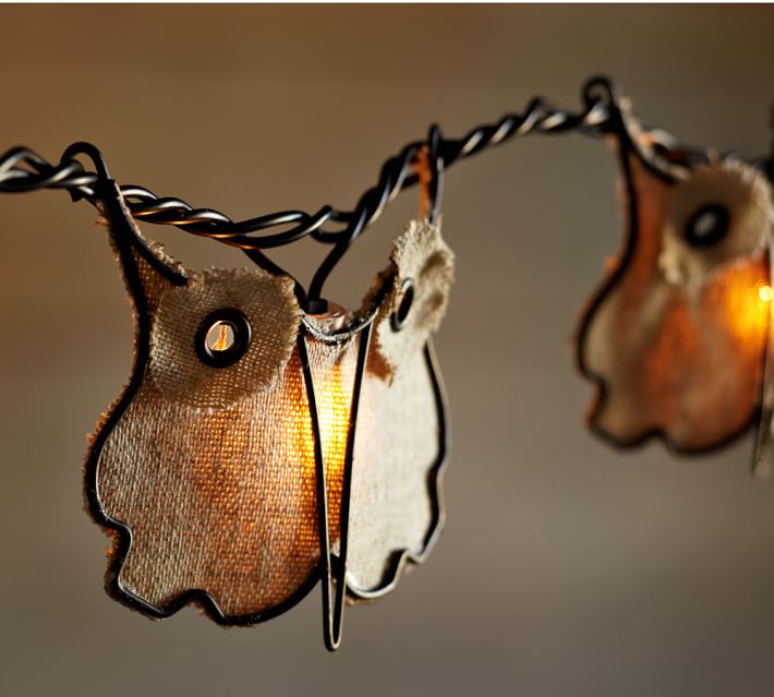 Burlap Owl String Lights Pottery Barn