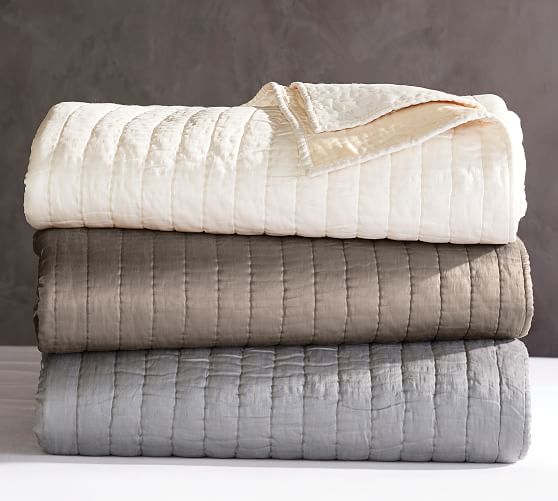 Silk Channel TwoToned Quilt & Sham Pottery Barn