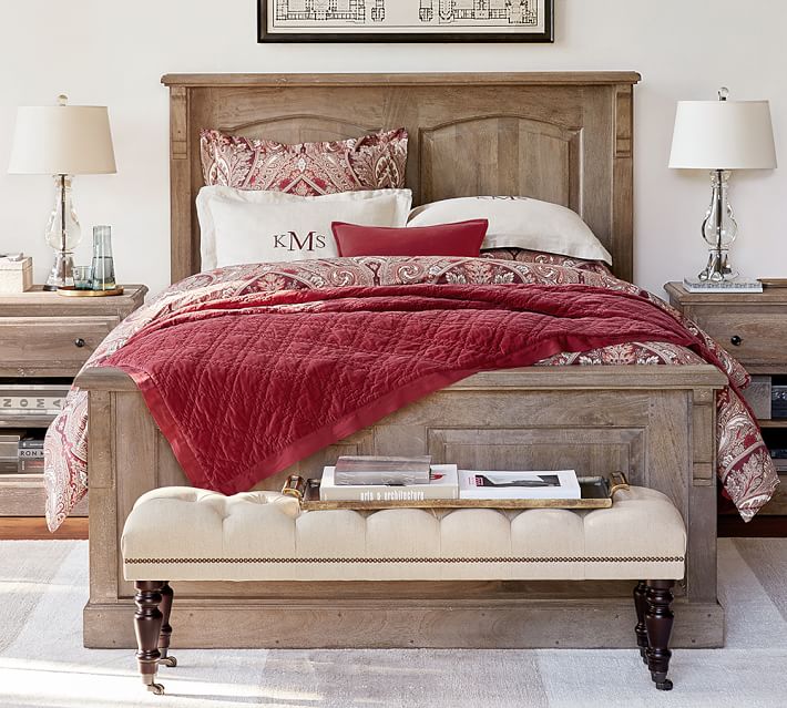 Linden Wood Paneled Bed Pottery Barn