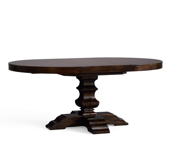 Banks Extending Pedestal Dining Table, Alfresco Brown Pottery Barn