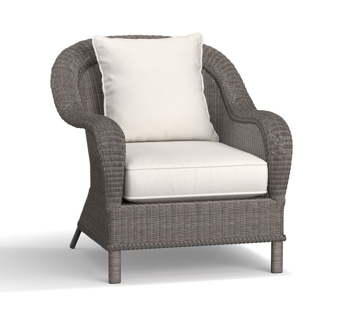 Palmetto All Weather Wicker Occasional Chair Gray Pottery Barn