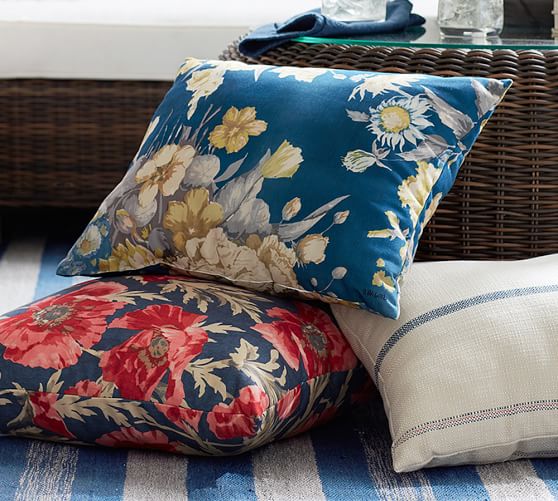 Garden Botanical Indoor/Outdoor Pillow Blue Pottery Barn