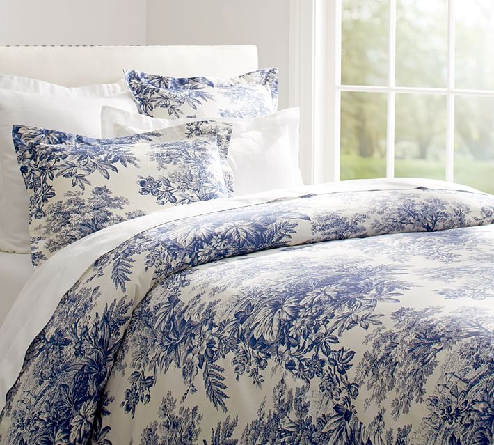 Matine Toile Duvet Cover Sham Twilight Blue Pottery Barn