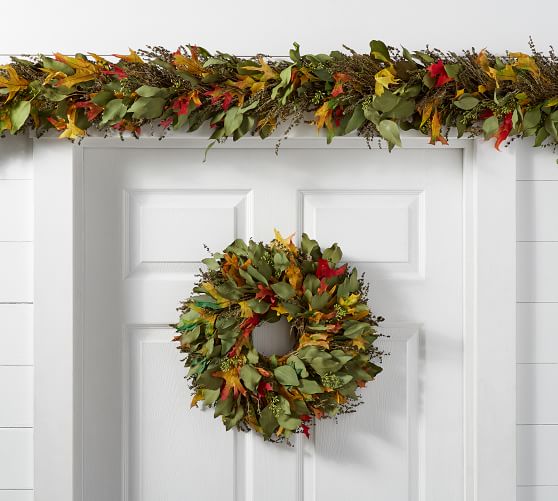 Live Autumn Leaves Garland Pottery Barn