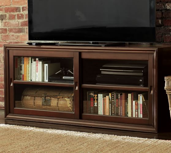 Winslow Glass Door Media Stand Pottery Barn