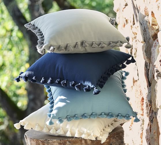 Tassel Trim Indoor/Outdoor Pillow Pottery Barn