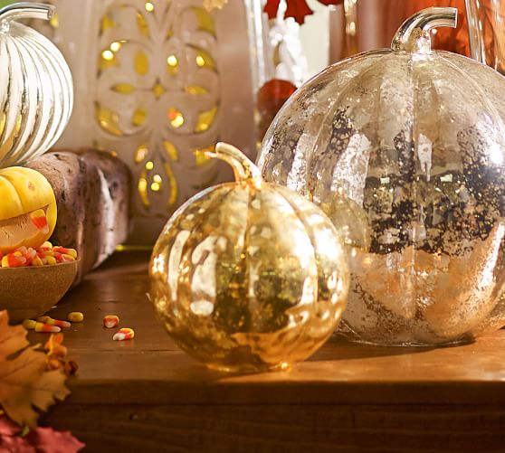 Gold Mercury Glass Pumpkins Pottery Barn