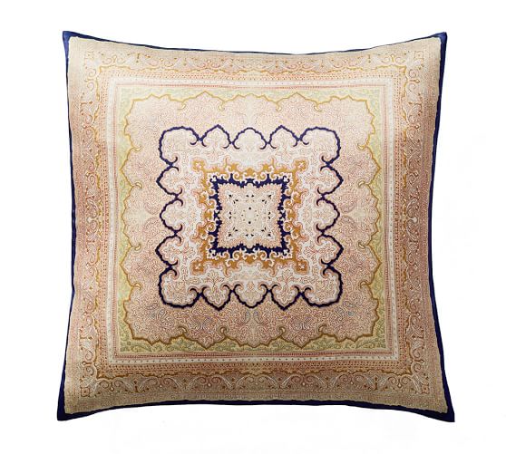 Pattmore Printed Silk Pillow Cover Pottery Barn