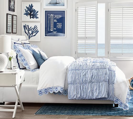 Zoe Scallop Embroidered Duvet Cover & Sham Pottery Barn