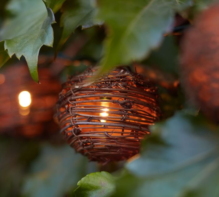 Rattan Globe String Lights Pottery Barn