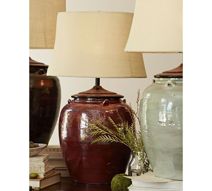 Courtney Ceramic Table Lamp Base Red Pottery Barn
