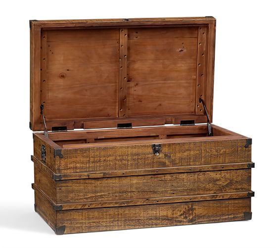 mendell reclaimed wood trunk pottery barn