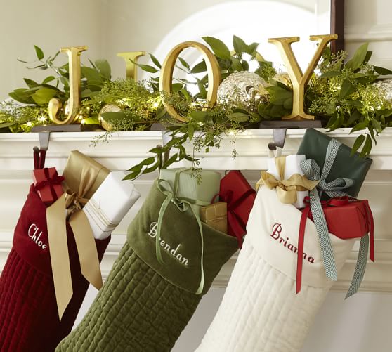 Joy Stocking Holder Gold Gilt finish Pottery Barn