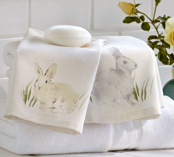 Watercolor Bunny Guest Towels Set Of 2 Pottery Barn Watercolor Bunny Guest Towels Set Of 2