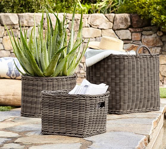 Huntington Outdoor Baskets Pottery Barn